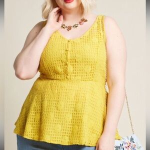 🆕 ModCloth Here’s to Happiness Peplum Sleeveless Top